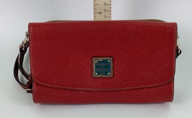 Dooney & Bourke Red Crossbody Bag: Dooney & Bourke Pebble Leather Becca Crossbody Red bag