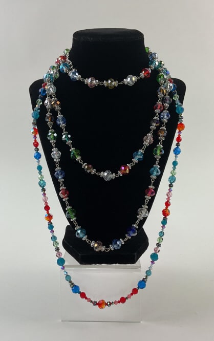 (2) Colored AB Crystal Necklaces (1 of 4)