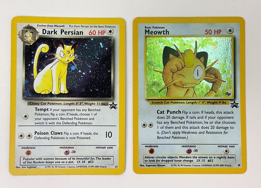 Pokemon Holographic Meowth and Holographic Dark Persian Black Star (1 of 2)