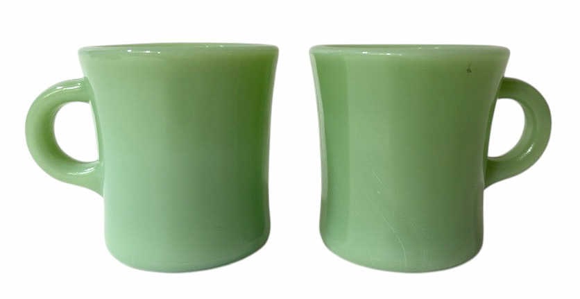 (2) Fire King Jadeite C-Handle Mugs- Regular Size (1 of 10)