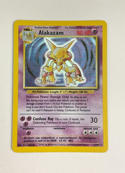 Pokemon Holographic Alakazam Base Set: Pokemon Holographic Alakazam Base Set (1/102)