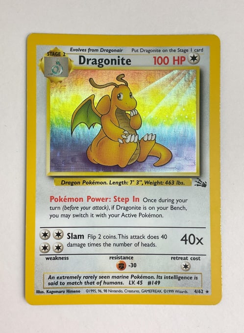 Pokemon Holographic Drogonite, Fossil Edition (1 of 2)