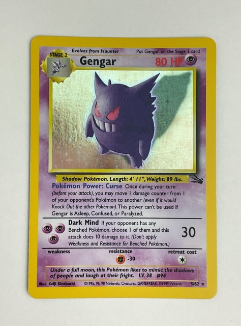 Pokemon Holographic Gengar, Fossil Edition (1 of 2)