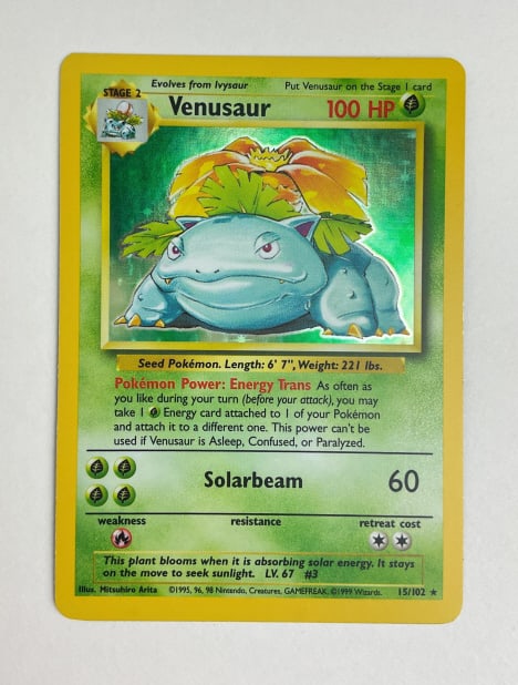 Pokemon Holographic Venusaur, Base Set: Pokemon Holographic Venusaur, Base Set (15/102)