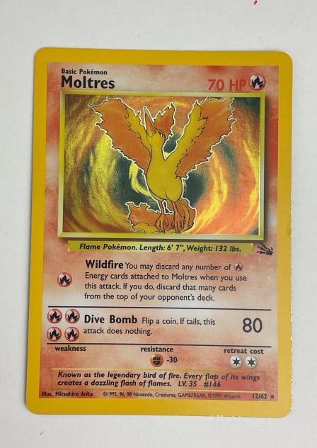 Pokemon Holographic Moltres, Fossil Edition (1 of 2)