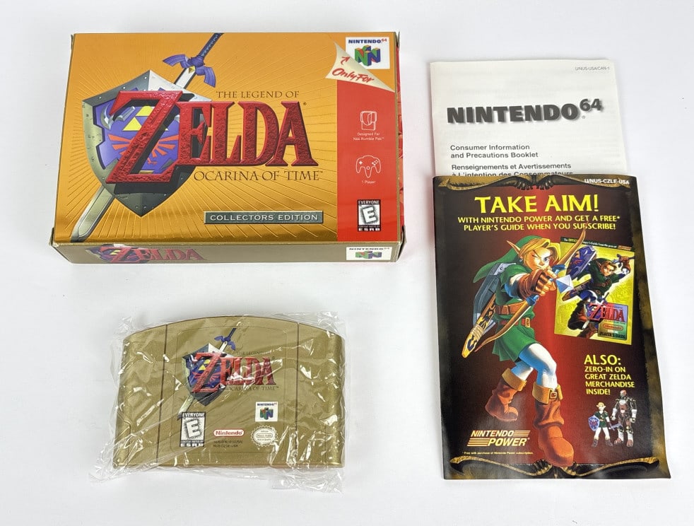 Legend of Zelda, Ocarina of Time, Nintendo 64: Legend of Zelda, Ocarina of Time, Collectors Edition, Nintendo 64, includes game cartridge and original box. No instruction booklet included