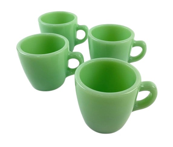 (4) Fire King Jadeite Restaurant Ware Coffee Cups (1 of 4)