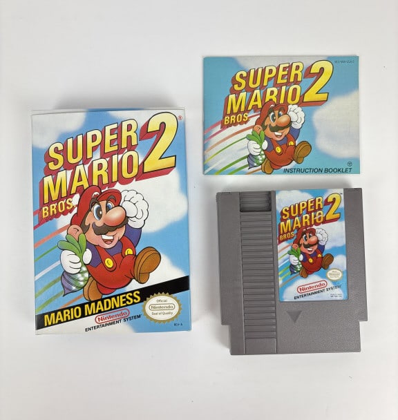 Super Mario Bros. 2, Nintendo: Super Mario Bros. 2, Nintendo, 1988, includes game cartridge, instruction booklet and original box
