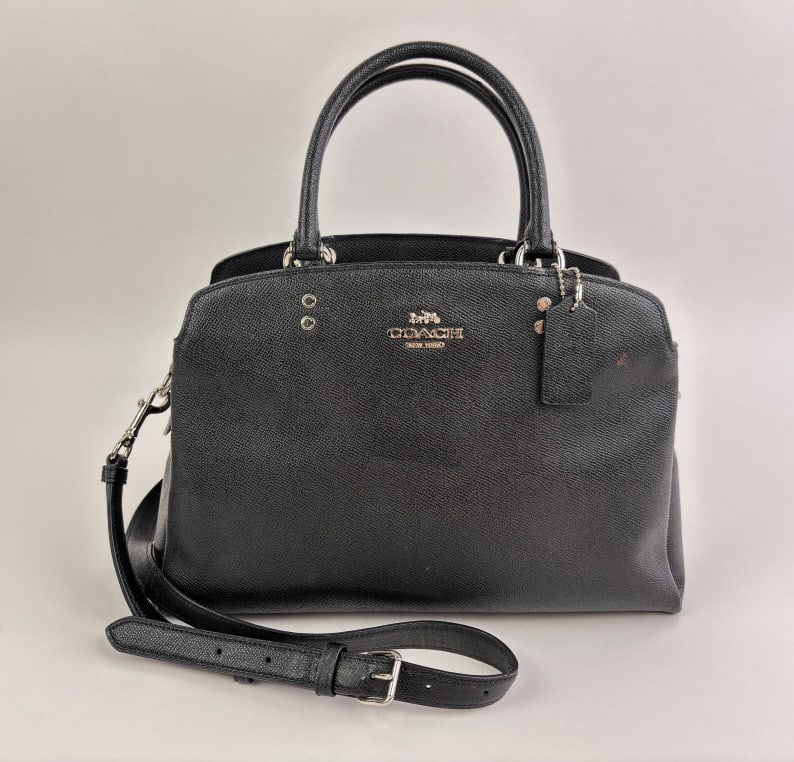 Coach Mini Lillie Carryall Crossbody Bag: Coach Mini Lillie Carryall Crossbody Leather in the color black