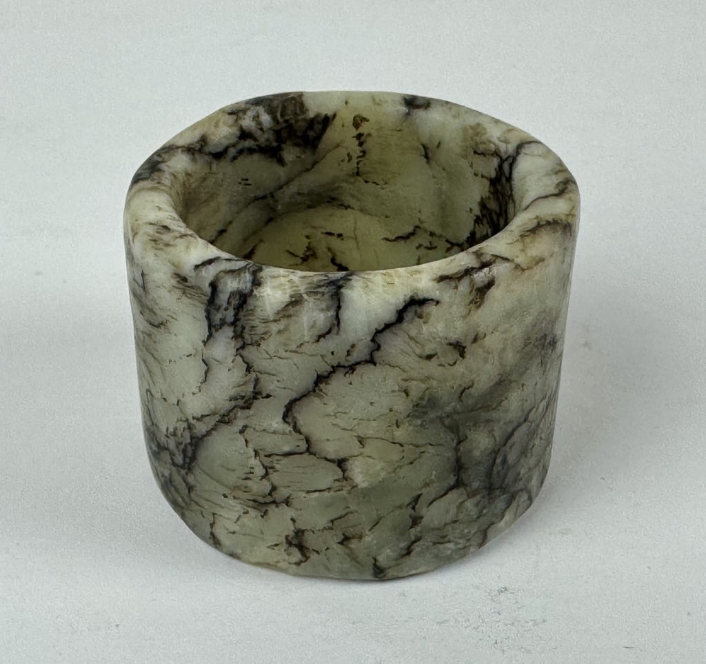 Antique Chinese Carved Jade Archer's Ring: Antique Chinese Carved Jade Archer's Ring. TW: 34.33 grams. Approx. 1" tall and 1.5" across