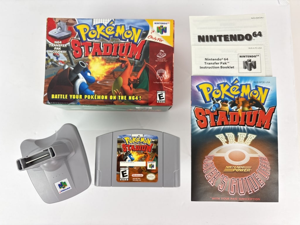Pokemon Stadium, Nintendo 64: Pokemon Stadium, Nintendo 64, includes game cartridge - no game instruction booklet, N64 Transfer Pak with instructions