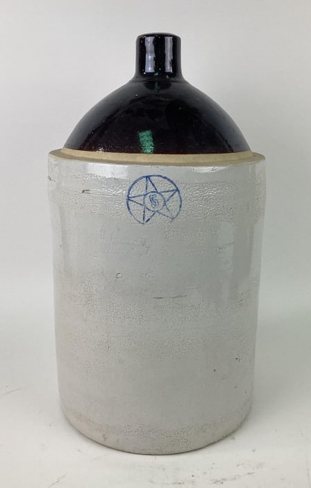 Cream and Black Stoneware Crock Jug (1 of 10)