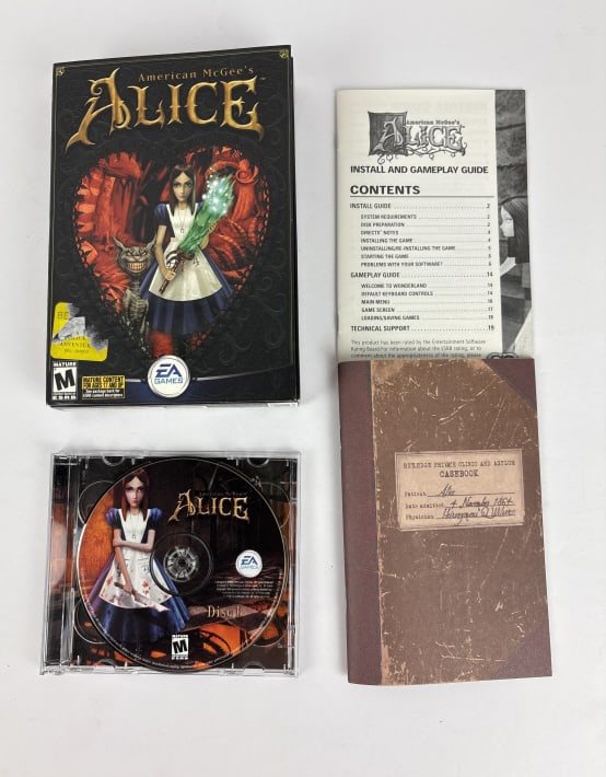Alice, American McGee PC-CD Game: Alice, American McGee PC-CD Game, 2 discs, gameplay guide, and casebook, in original box