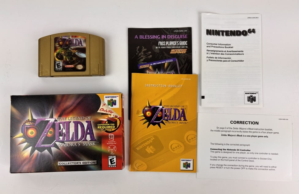The Legend of Zelda Majora's Mask, Nintendo 64: The Legend of Zelda Majora's Mask, Nintendo 64, includes game cartridge, instruction booklet, and original box