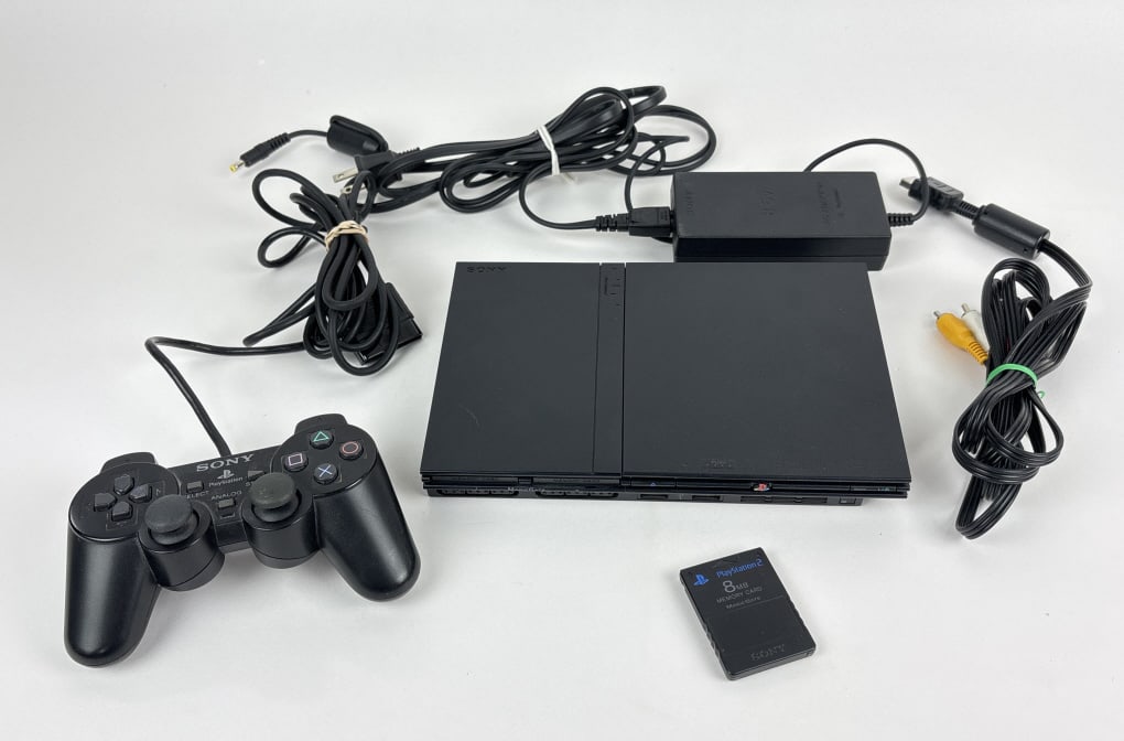 PlayStation 2 PS2 Slim Console with Accessories: Playstation PS2 Slim Console with 8.5 V Power adaptor, AV cord, wired controller and PS2 branded 8MB memory Card Serial No. FS4362177