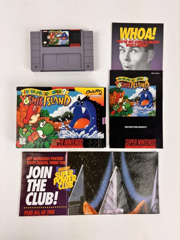 Yoshi's Island, Super Nintendo Game: Super Mario World 2 Yoshi's Island, Super Nintendo Game, includes, game cartridge, instruction booklet and original box
