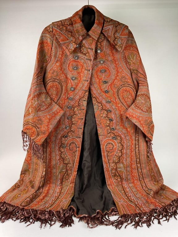 19th Century Coat, Made With Imported Indian Paisley Fabric (1 of 7)