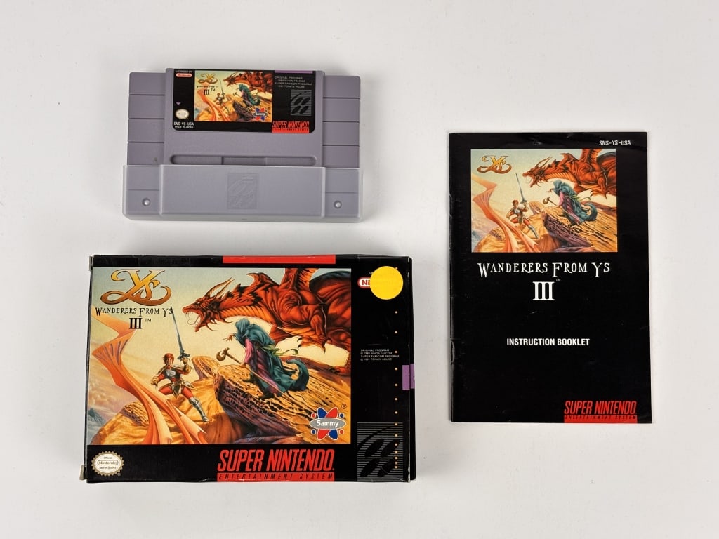 Ys Wanderers From Ys III, Super Nintendo Game (1 of 3)