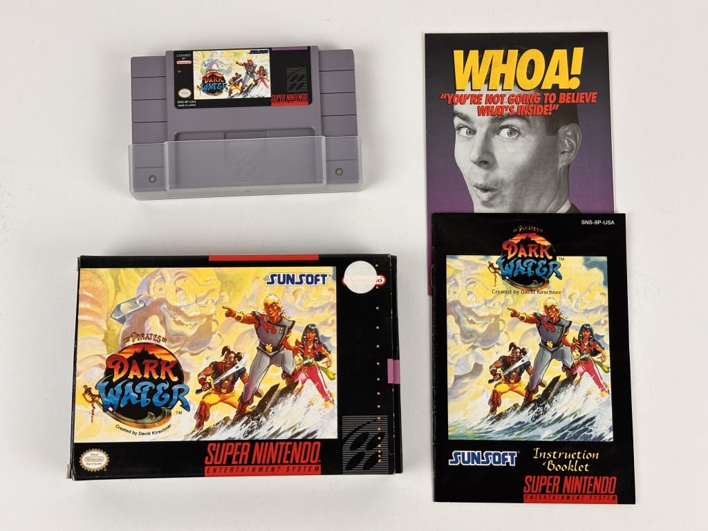 Dark Water, Super Nintendo Game: Dark Water, Super Nintendo Game includes, game cartridge, instruction booklet and original box
