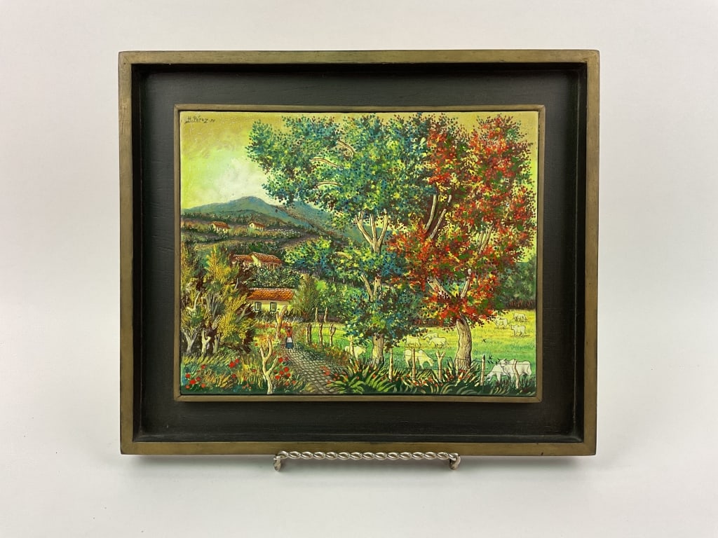 Hernan Perez, "Mis Tierras" enamel on copper (1 of 7)