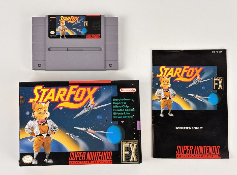 StarFox, Super Nintendo Game: StarFox, Super Nintendo Game, includes, game cartridge, instruction booklet and original box