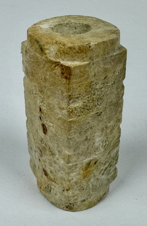 Archaic Chinese Carved Jade Cong Bead (1 of 11)