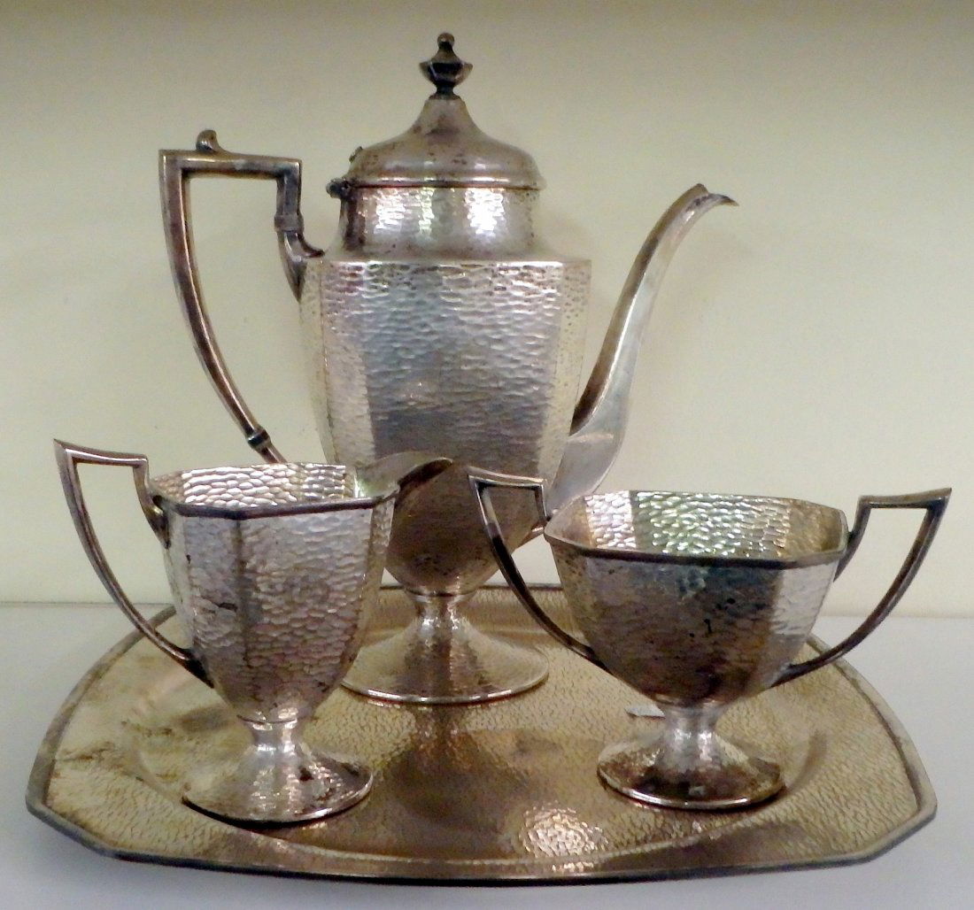 Vintage Hammered Silverplate Coffee Service (1 of 3)