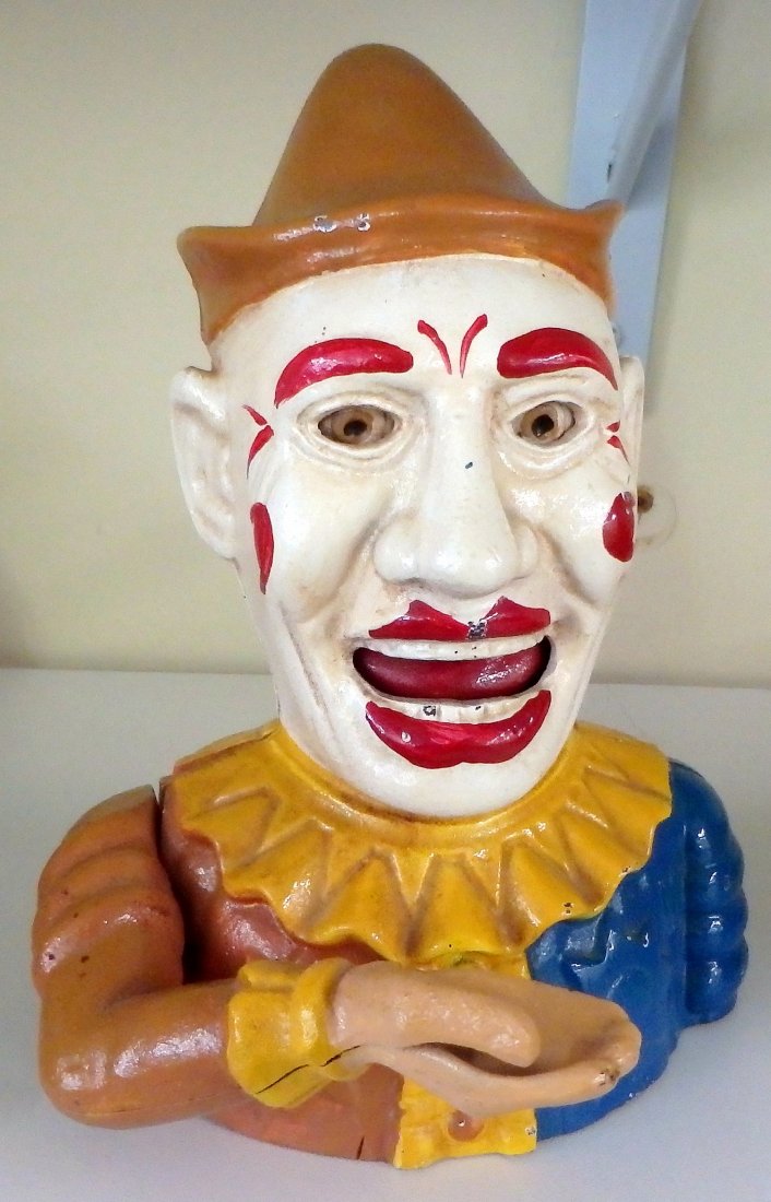 Cast Iron Clown Mechanical Bank (1 of 6)