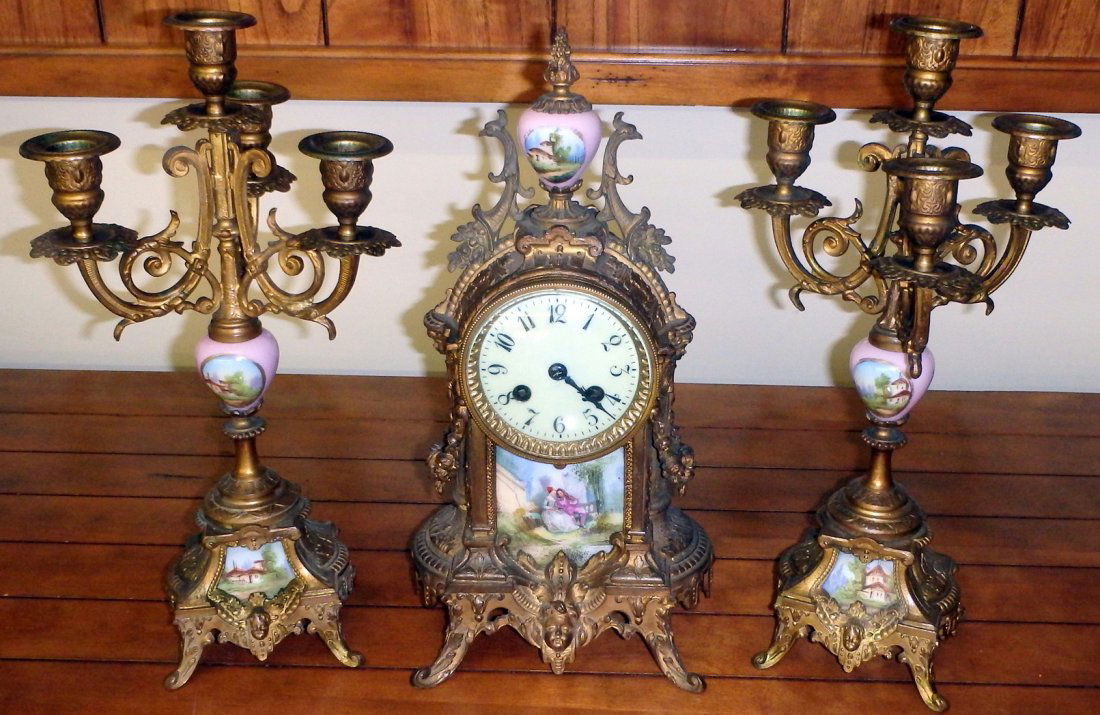 French Clock and Candlesticks Console Set (1 of 10)