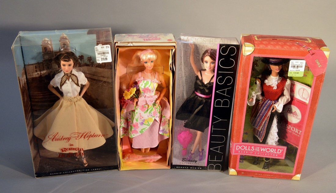 Lot of 4: Audrey Hepburn in Roman Holiday; Spring Petals; Beauty Basics; Dolls of the World Chile