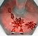 Fenton Sand Carved Ruby Candlesticks By Dave Rawson - 2