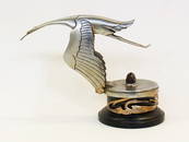 Hispano Suiza stork car mascot by Bazin, signed F.