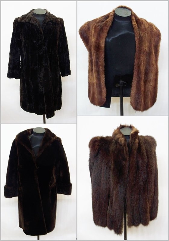 Three vintage fur coats and a fur stole-4: Three vintage fur coats and a fur stole-4