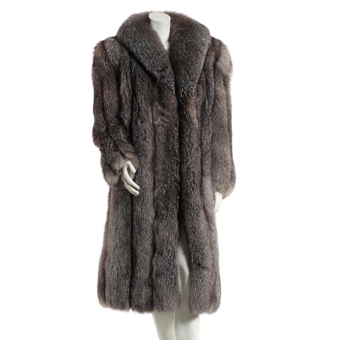 Indigo Long Hair Fox Coat, Saga Furs (1 of 4)