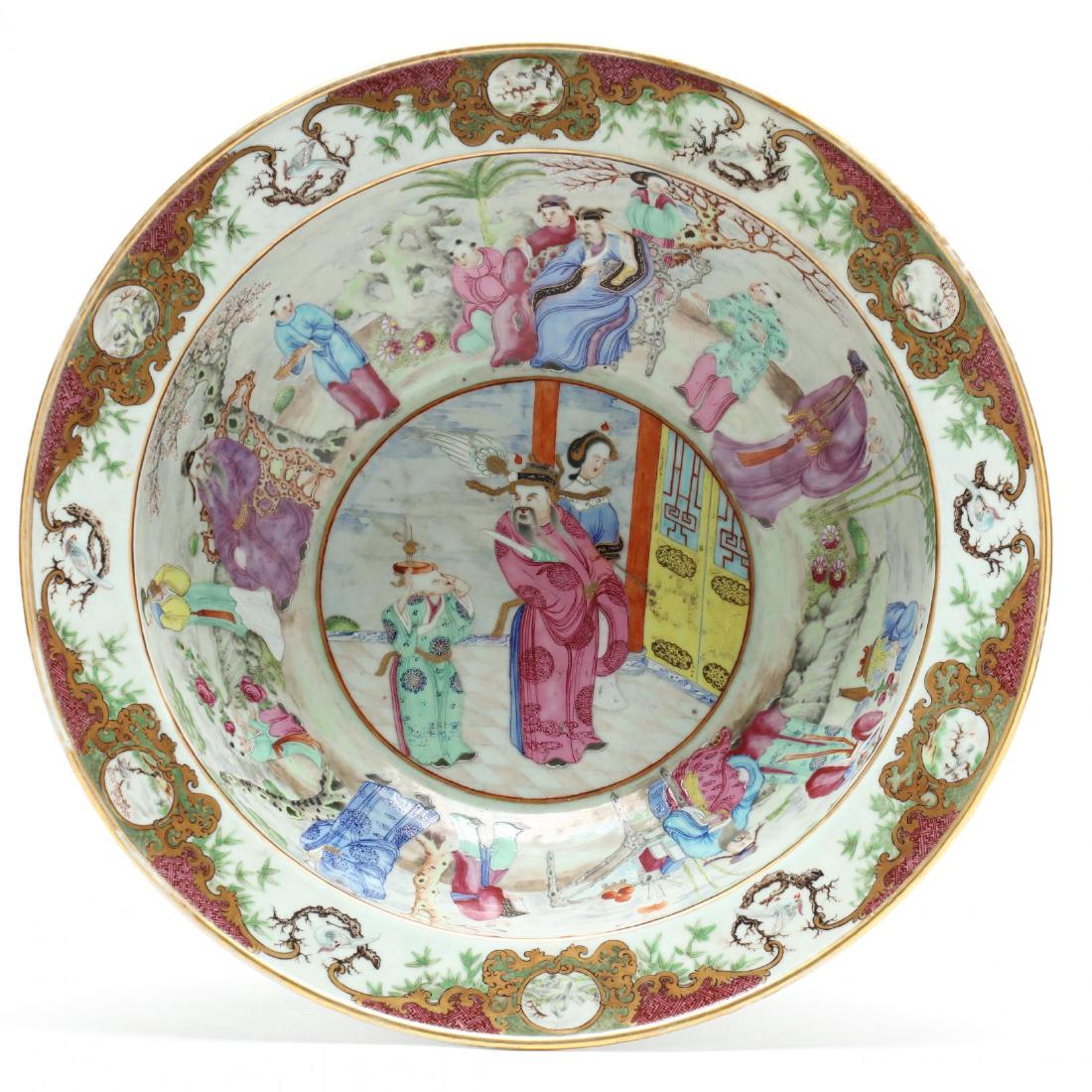 A Rare Chinese Export Rose Mandarin Bowl (1 of 5)