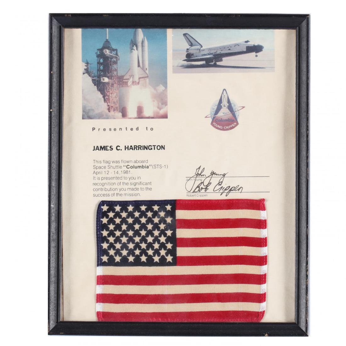 Space Shuttle  Columbia  (STS-1) Flown American Flag (1 of 2)