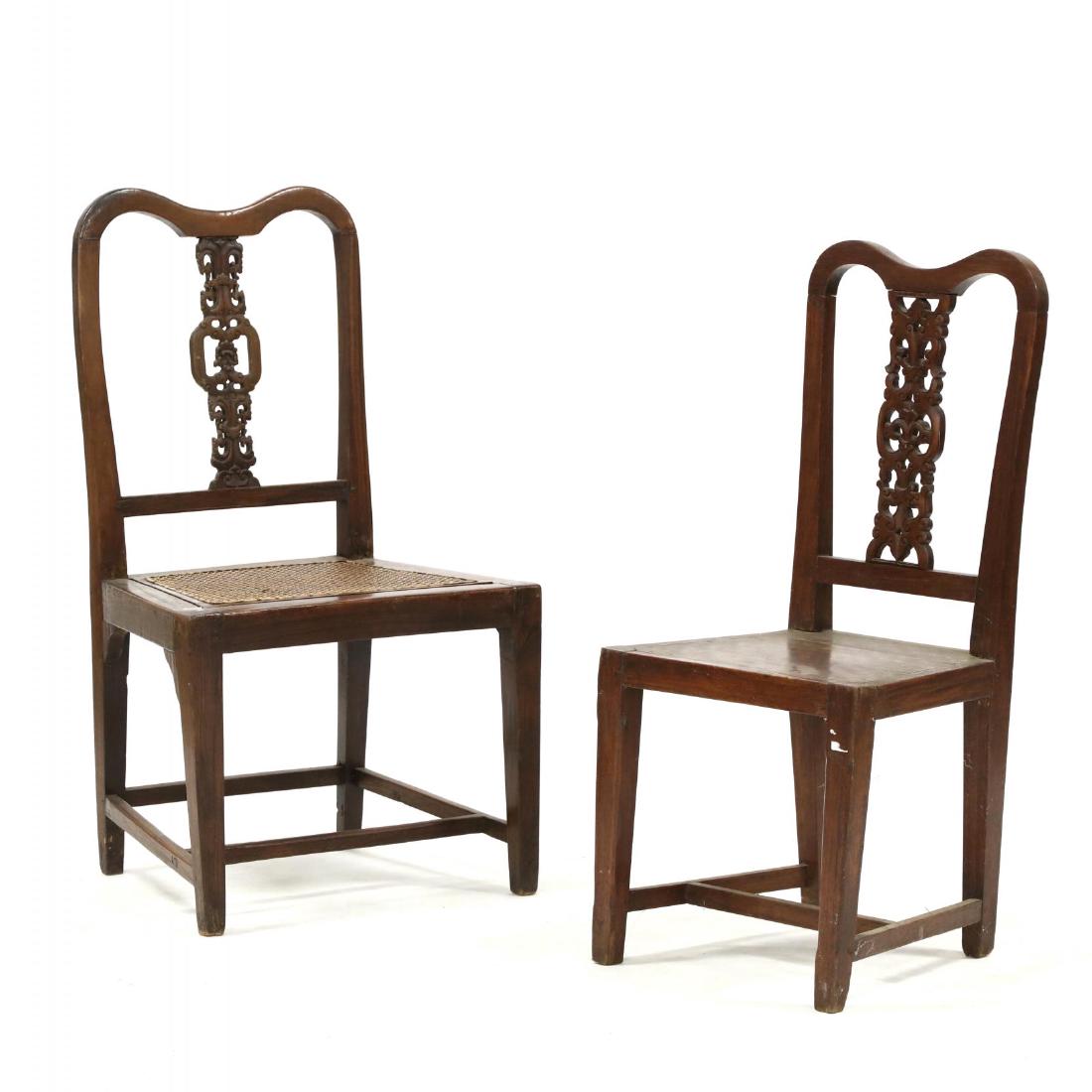Two Similar Antique Chinese Side Chairs (1 of 5)