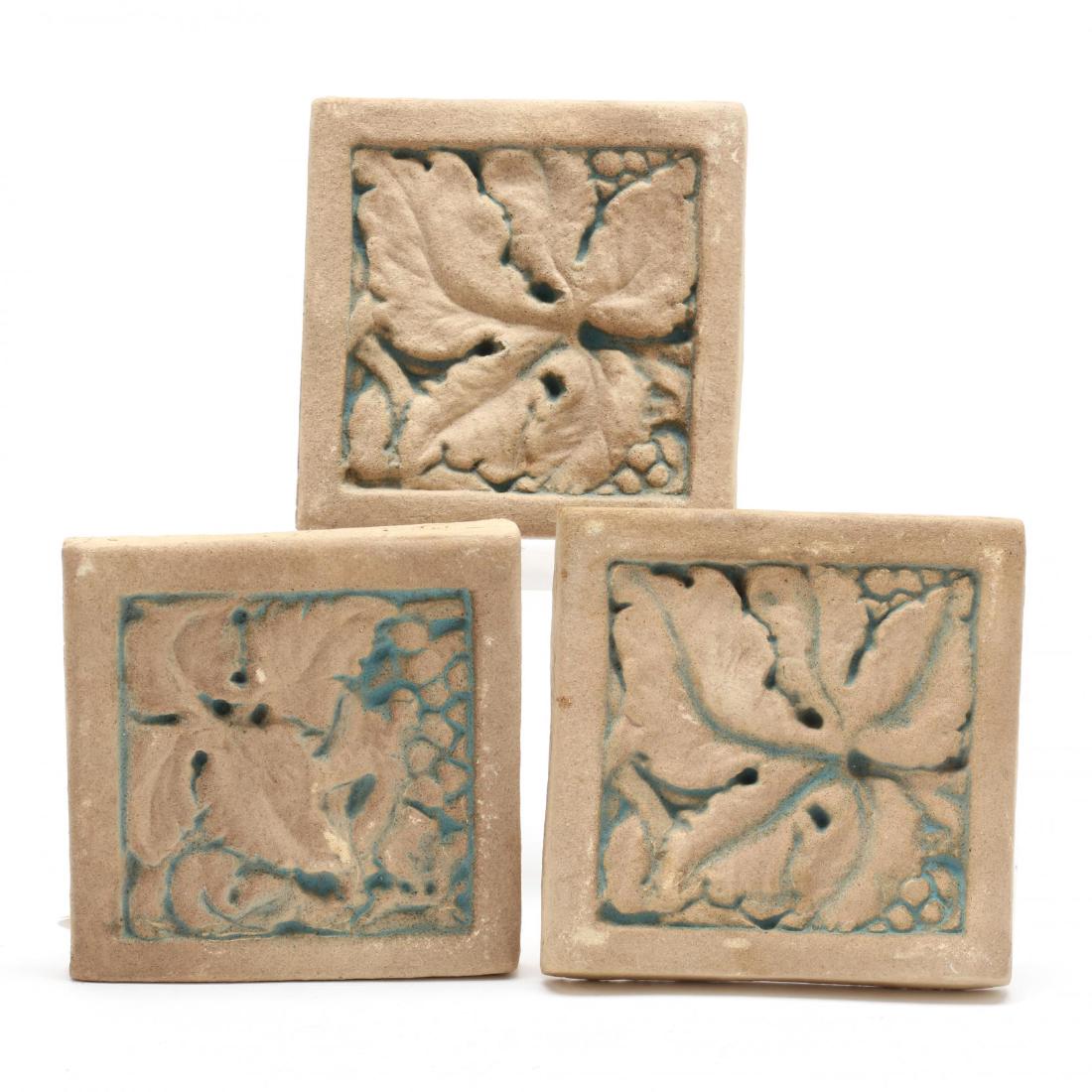 Muresque, Three Grape Leaf Tiles (1 of 3)