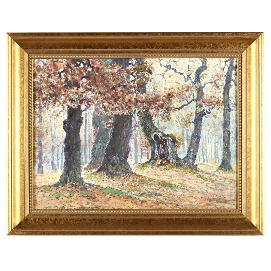 Vladimir Fedorovich Sidoruk (Ukraine, 1925-1997),: oil on canvas, signed at lower right, a gallery label identifying the artist and title and dated 1993 is affixed to the verso, presented in an attractive gilt frame with beaded filet. DOA 23.5 x 30 in