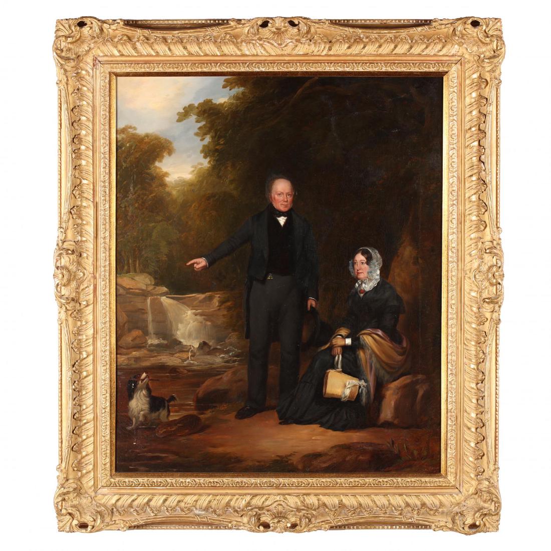 Edwin Cockburn (English, fl. 1835-1870), Family: oil on canvas (lined), signed and dated 1846 at lower right, presented in a later ornate gilt composition frame. DOA 38 x 32.5 in. Private Collection, Winston-Salem, NC Additional high-resolution phot