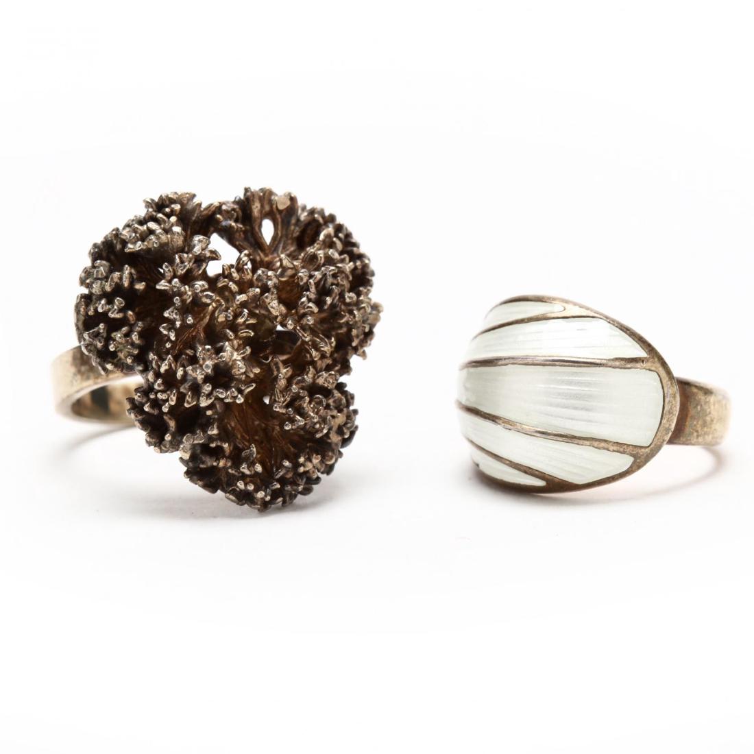 Two Modernist Rings, signed (1 of 3)