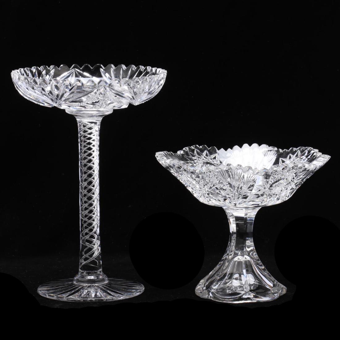 Two American Brilliant Period Pedestal Bowls (1 of 2)