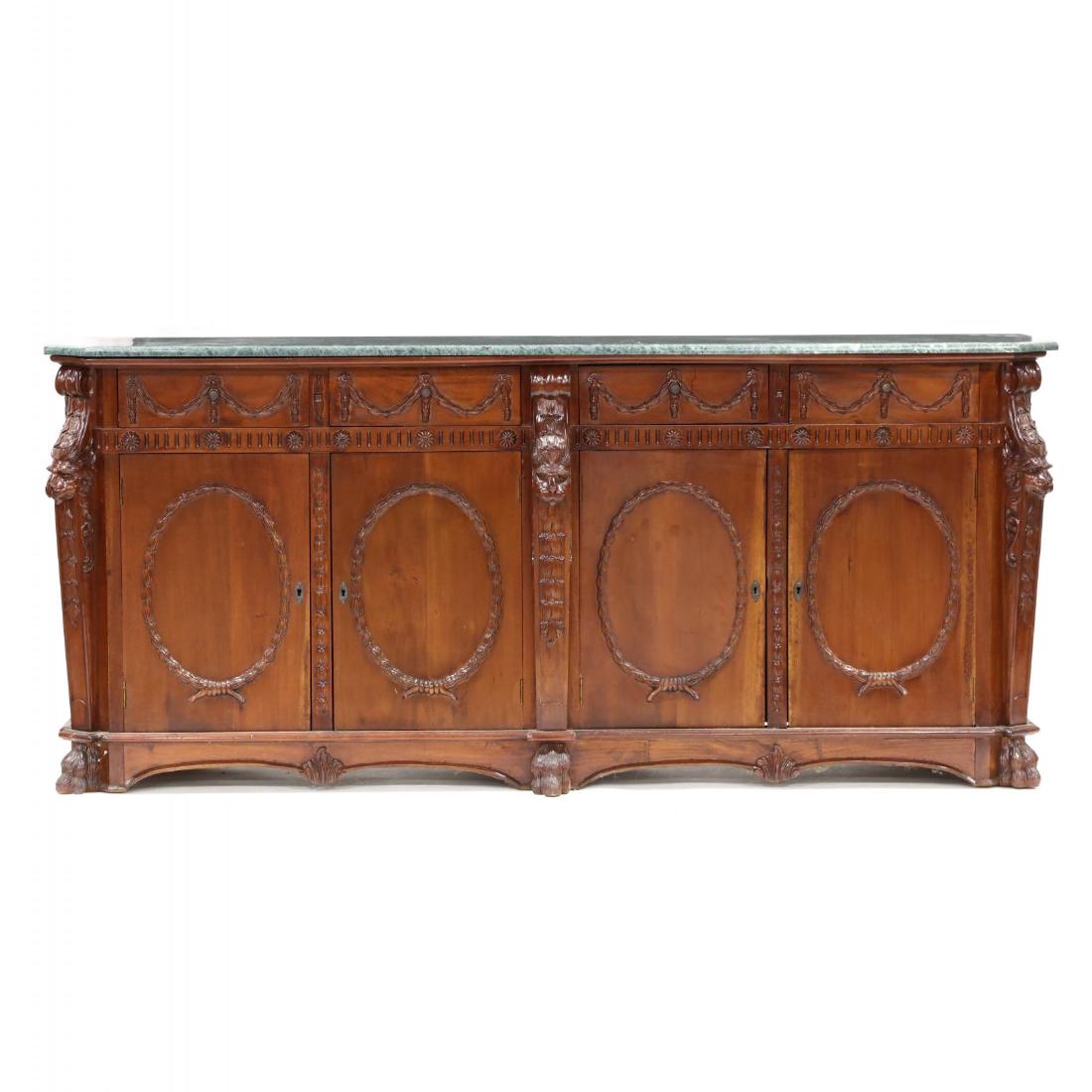 Classical Style Carved Marble Top Sideboard (1 of 4)