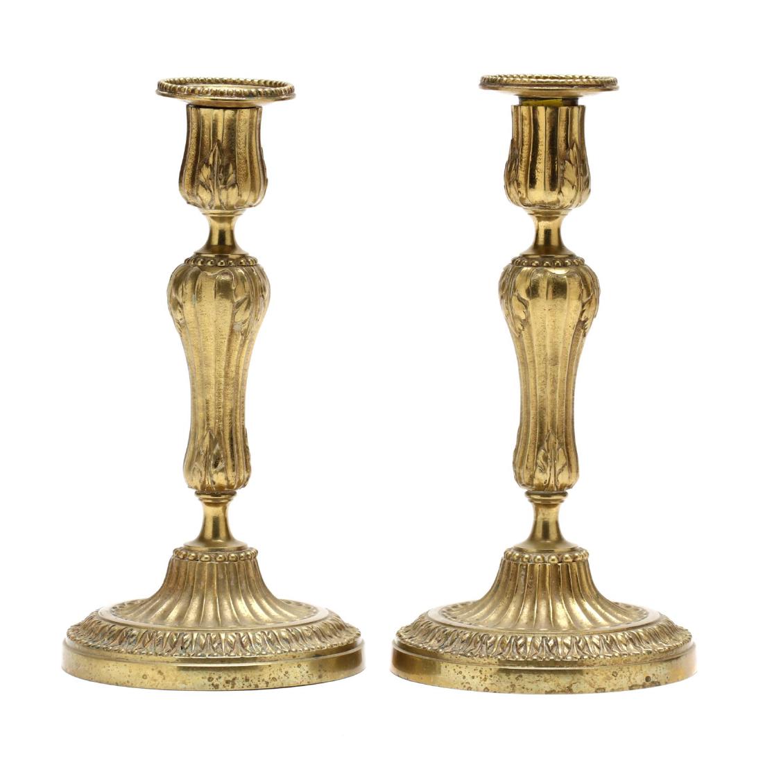 Pair of 19th Century French Brass Candlesticks (1 of 2)