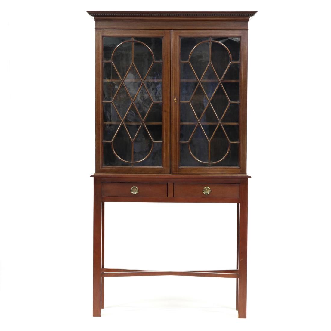 Federal Style Inlaid Bookcase on Stand (1 of 4)