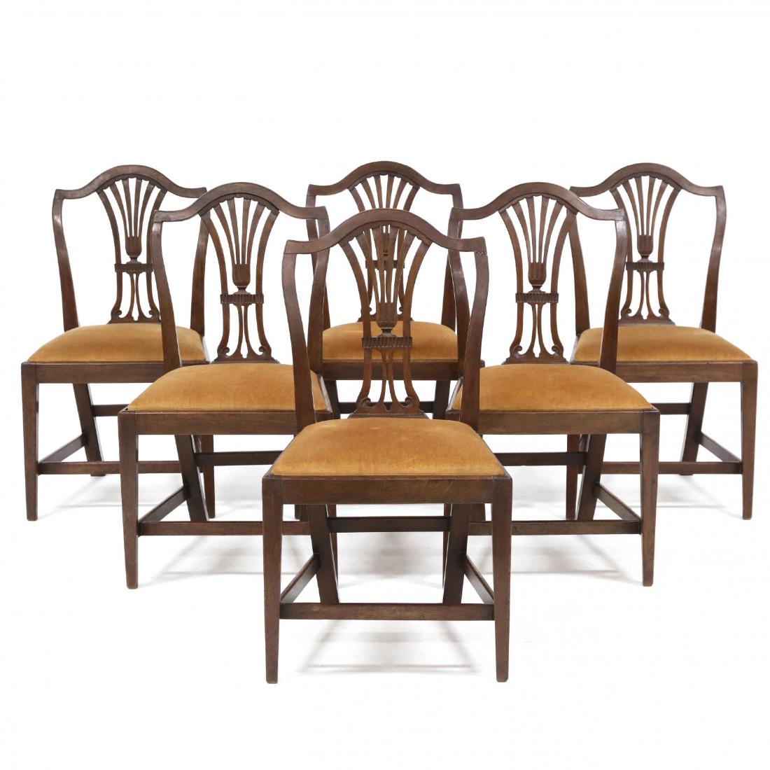 Set of Six Hepplewhite Style Dining Chairs (1 of 3)