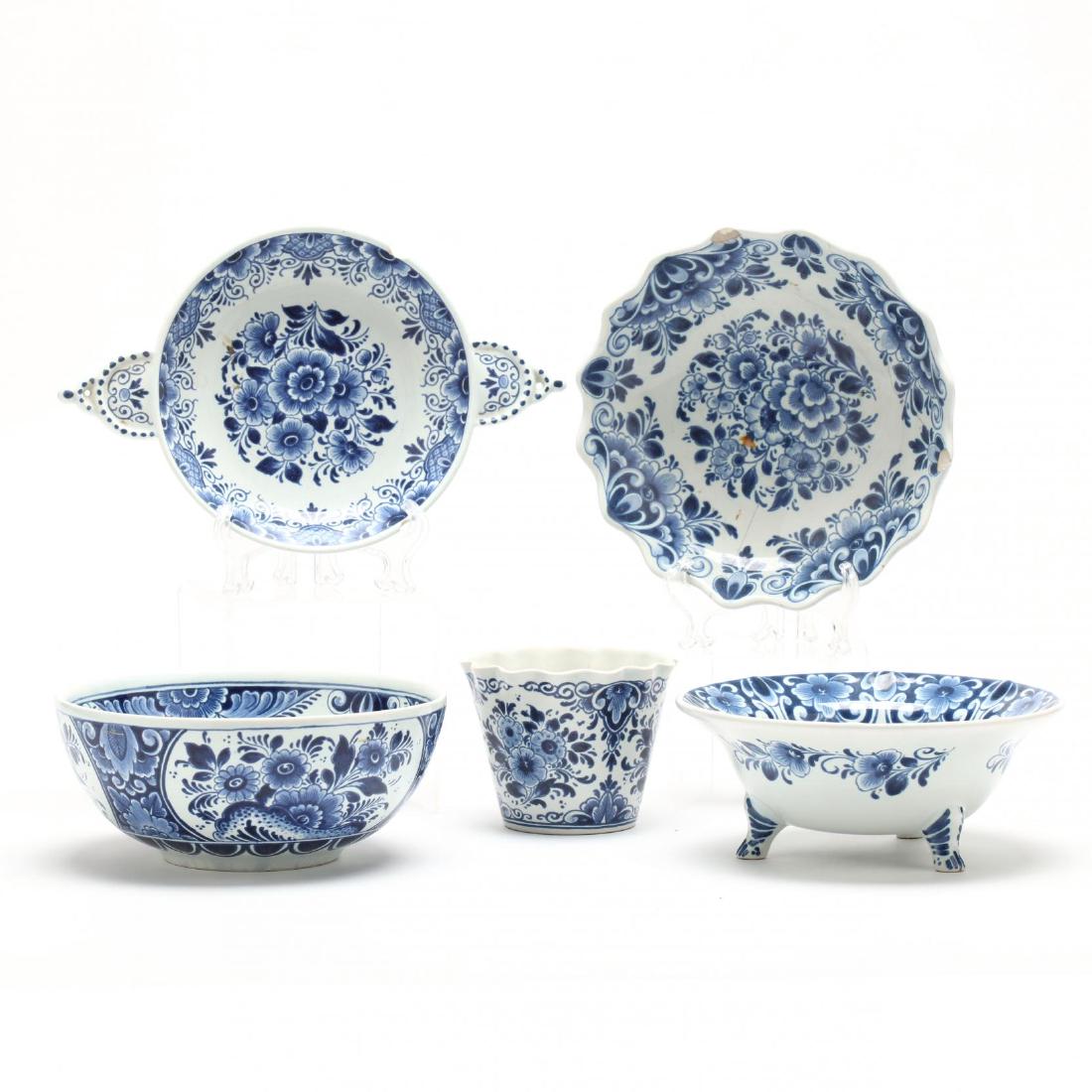 (5 Pc) Blue and White Delft Accessories (1 of 5)