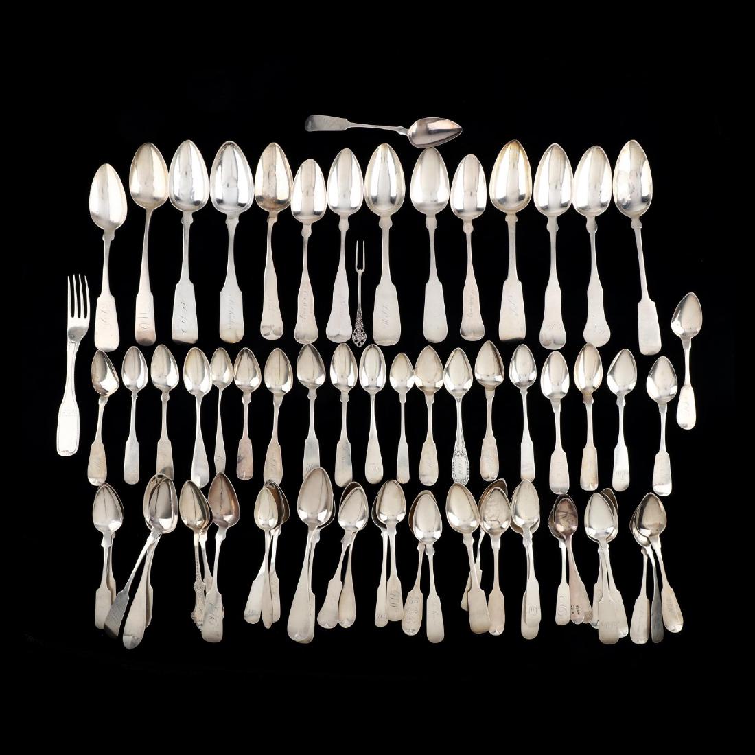 A Large Collection of 19th Century American Coin Silver (1 of 2)