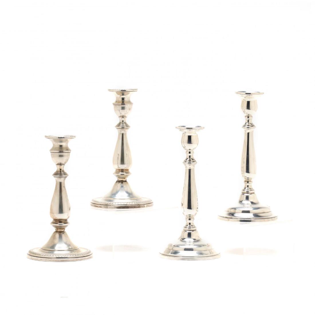 Two Pairs of Sterling Silver Candlesticks (1 of 3)