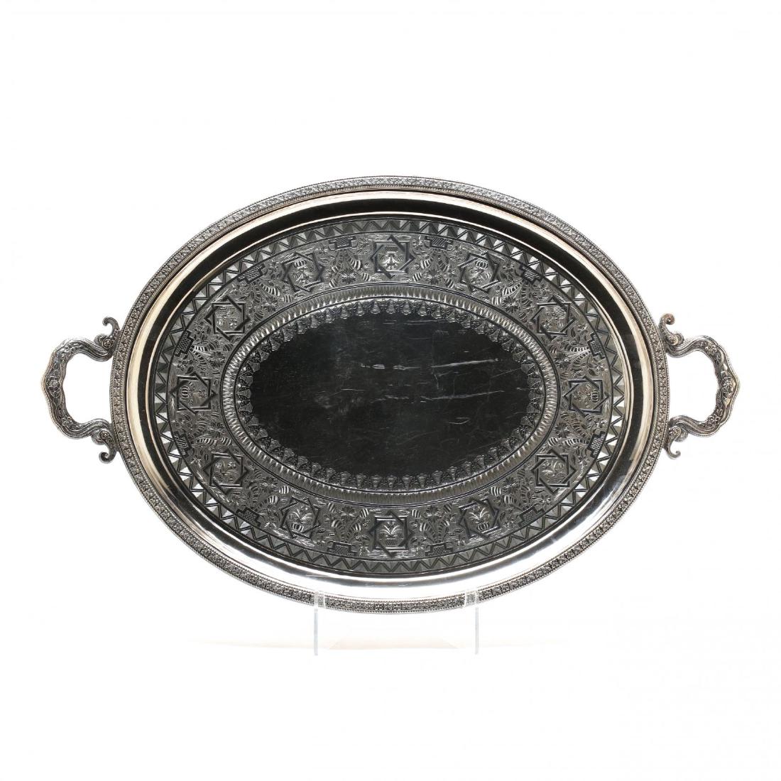 An Aesthetic Period Silverplate Serving Tray (1 of 4)